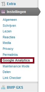 Google Analytics Plugin navigatie wordpress