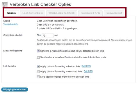 broken link checker plugin voor wordpress