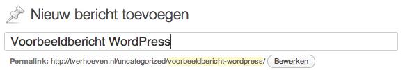 Wordpress permalink van nieuw bericht