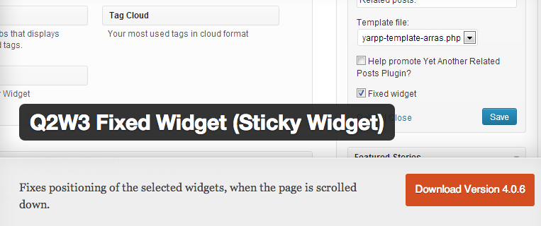 Q2w3 fixed widget for wordpress