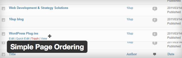 Simple page order plugin voor WordPress