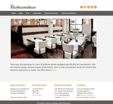 restaurateur wordpress website