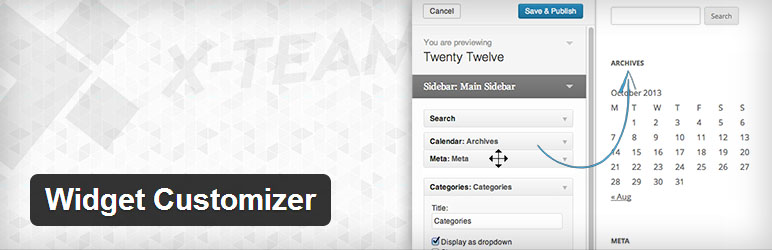 widget customizer in WordPress 3.9