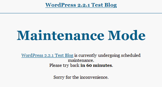 Maintenance Mode voor WordPress