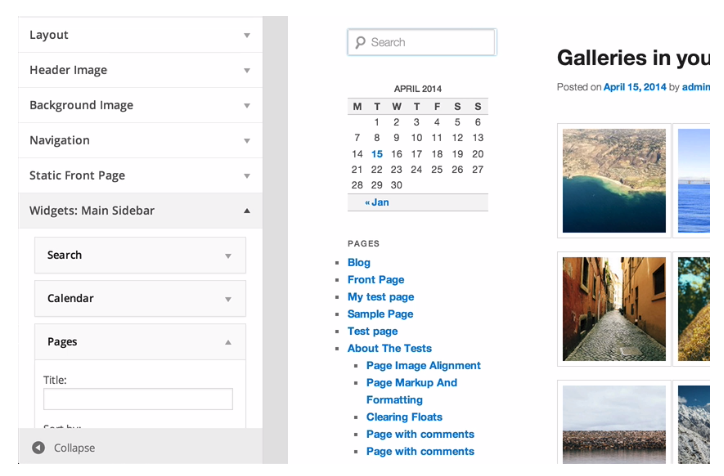 Live widget en header voorbeelden in WordPress 3.9