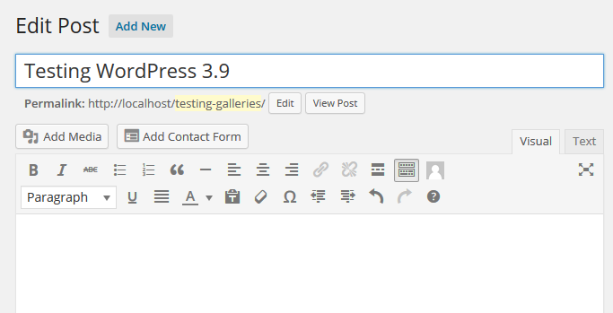 Testing WordPress 3.9 WP Handleiding