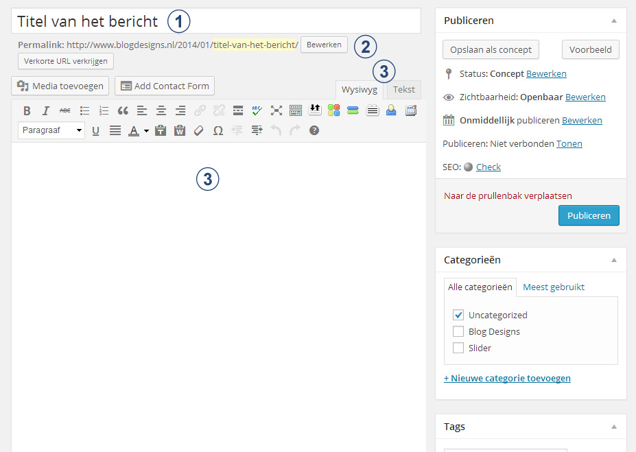 Een bericht opmaken in WordPress