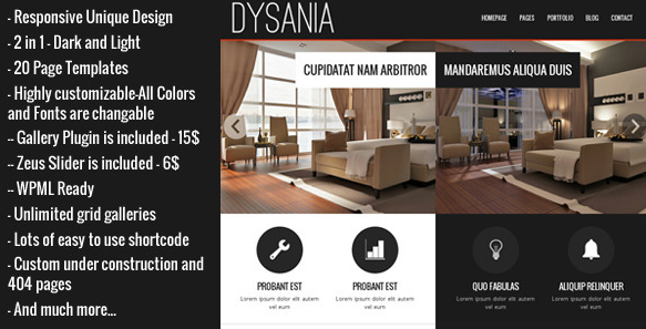 Dysania zakelijk WordPress thema