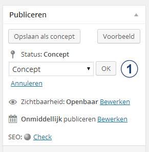 Publiceren status