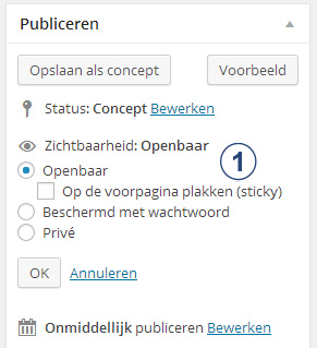 Publiceren zichtbaarheid
