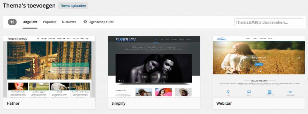 WordPress thema installeren