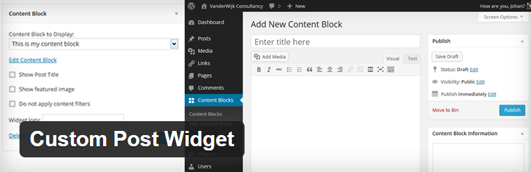 Custom Post Widget plugin voor WordPress