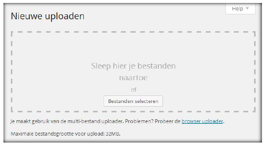Media toevoegen via de Bibliotheek in WordPress