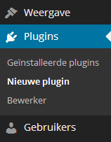 Nieuwe plugin menu