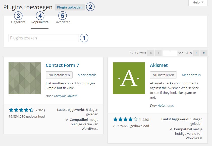 Pugins zoeken wordpress