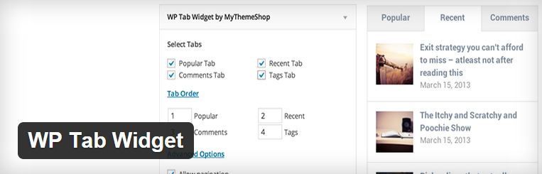 WP tab widget voor wordpress