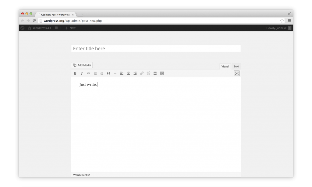 Focus mode wordpress 4.1 Dinah
