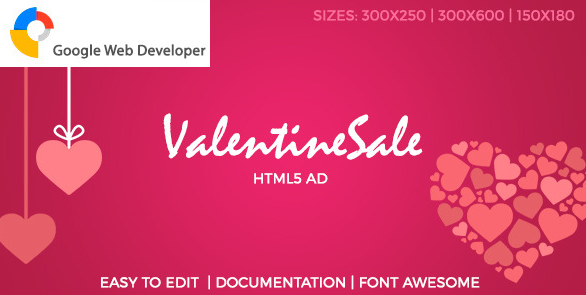 Valentine Sale HTML5 Ad template