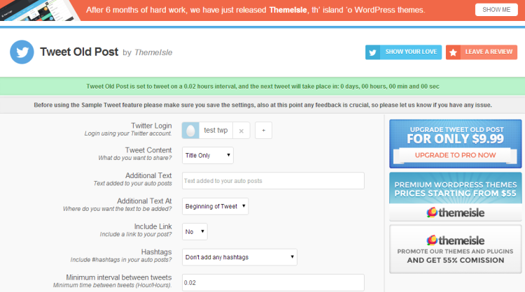 WordPress berichten automatisch tweeten in twitter