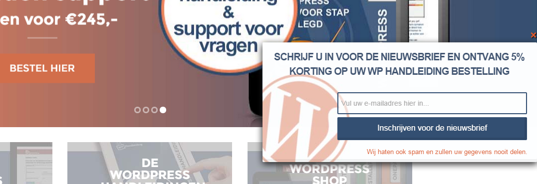 Popup plugin voor WordPress