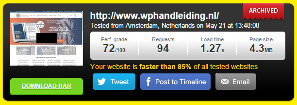 Snelheid WP Handleiding website