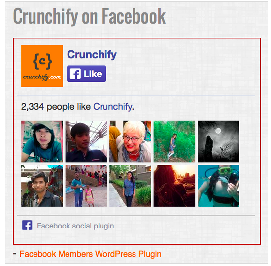 Crunchify Facebook Members plugin