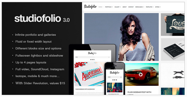 Studiofolio Versatile Portfolio thema voor WordPress