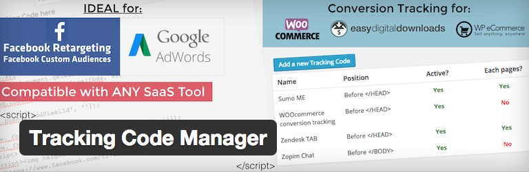 Tracking Code Manager voor WordPress