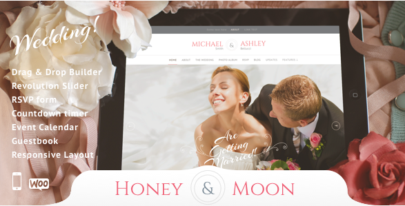 Honeymoon bruiloft wordpress thema