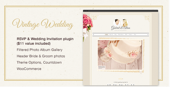 Vintage bruiloft thema voor wordpress