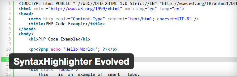 De SyntaxHighlighter Evolved plugin