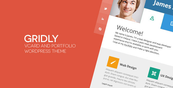 Gridly vCard - Personal Portfolio WordPress Theme