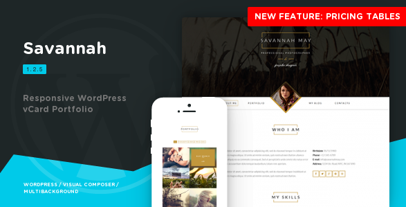 Savannah - Responsive WordPress vCard Portfolio