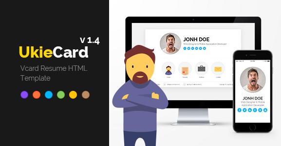 UkieCard - Personal Vcard & Resume HTML Template