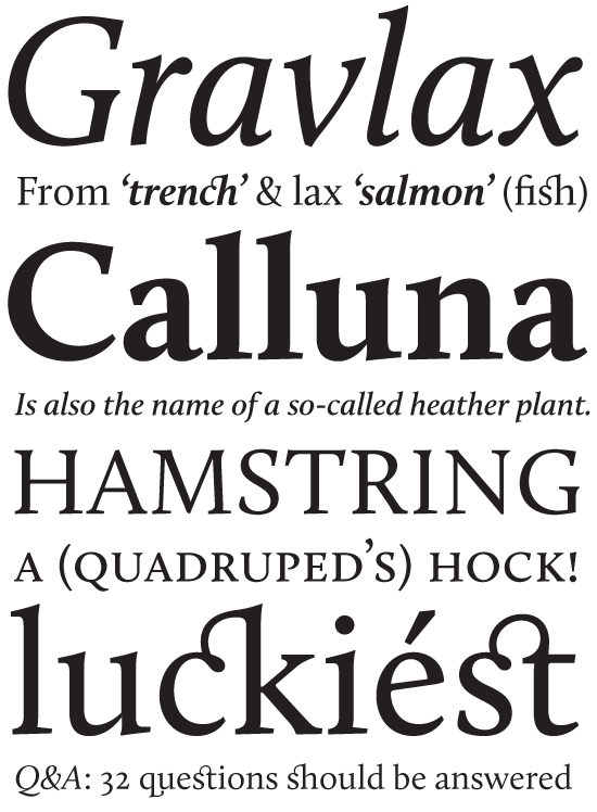 Calluna website fonts