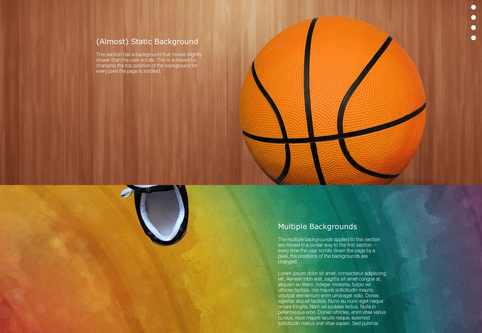 Parallax scrolling wordpress webdesign trends