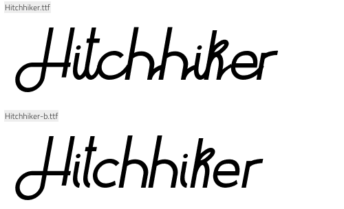 Hitchhiker Font letertype voor websites