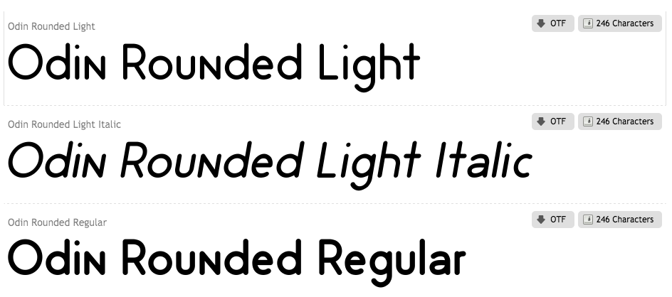 Odin Rounded Font Family lettertype