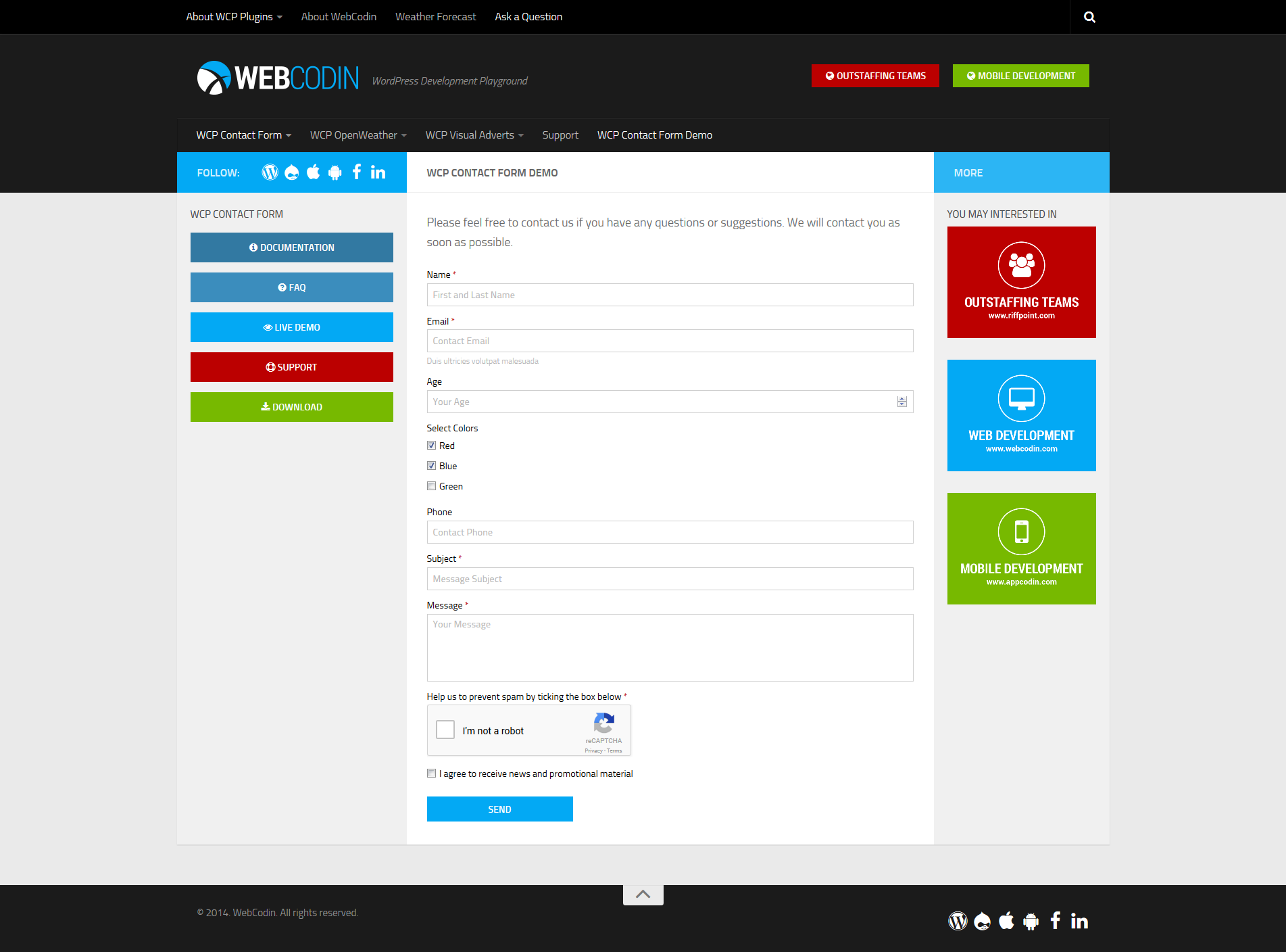 WCP contact form