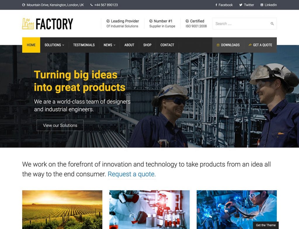 industriele wordpress thema's