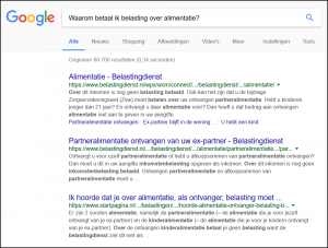 Sitelinks-Alimentatie