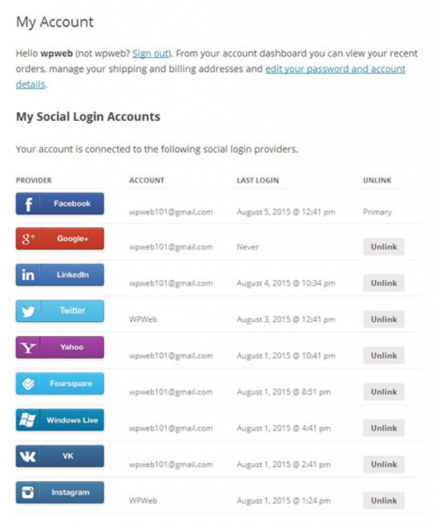 social login