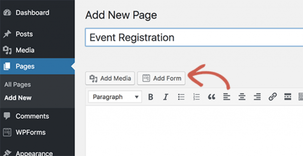 registratiepagina voor evenementen