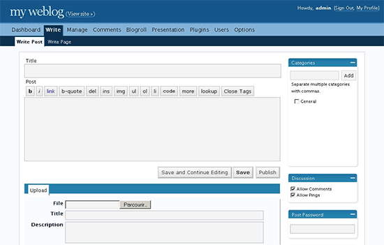 evolutie van de WordPress User Interface