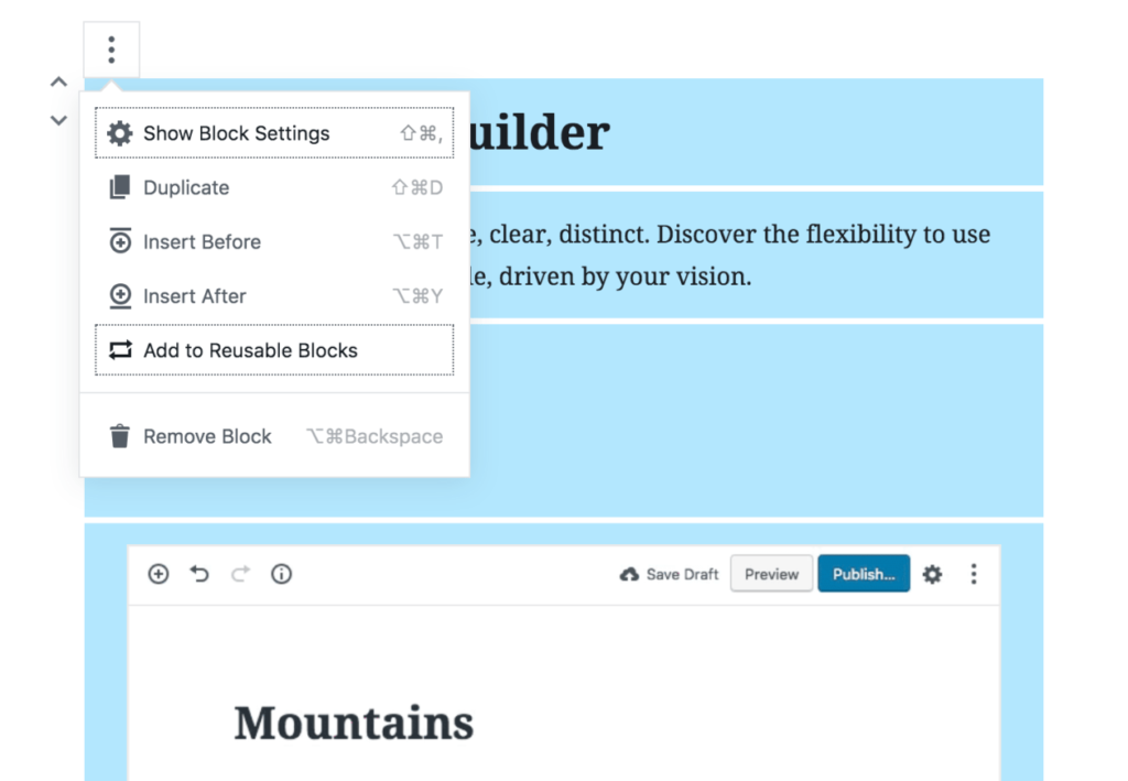 herbruikbare blocks in Gutenberg 3.9