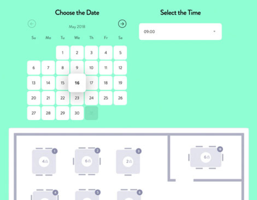 visual restaurant reservation