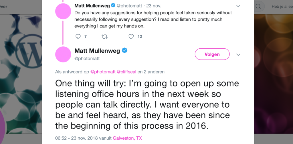 Mullenweg reageert op Gutenberg critici