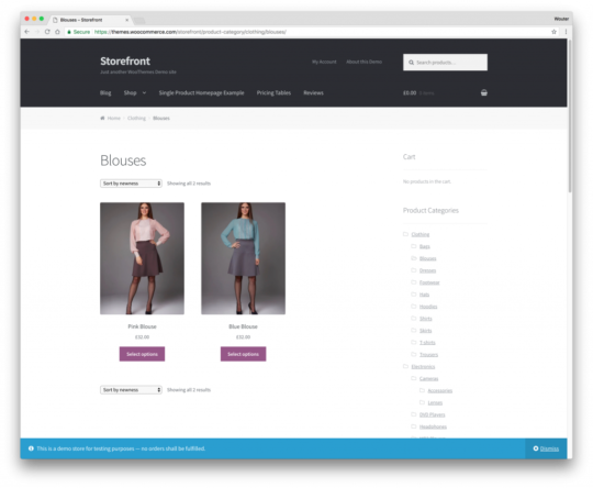 Woocommerce themes storefront gratis
