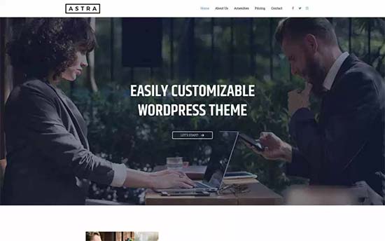 Theme Astra website