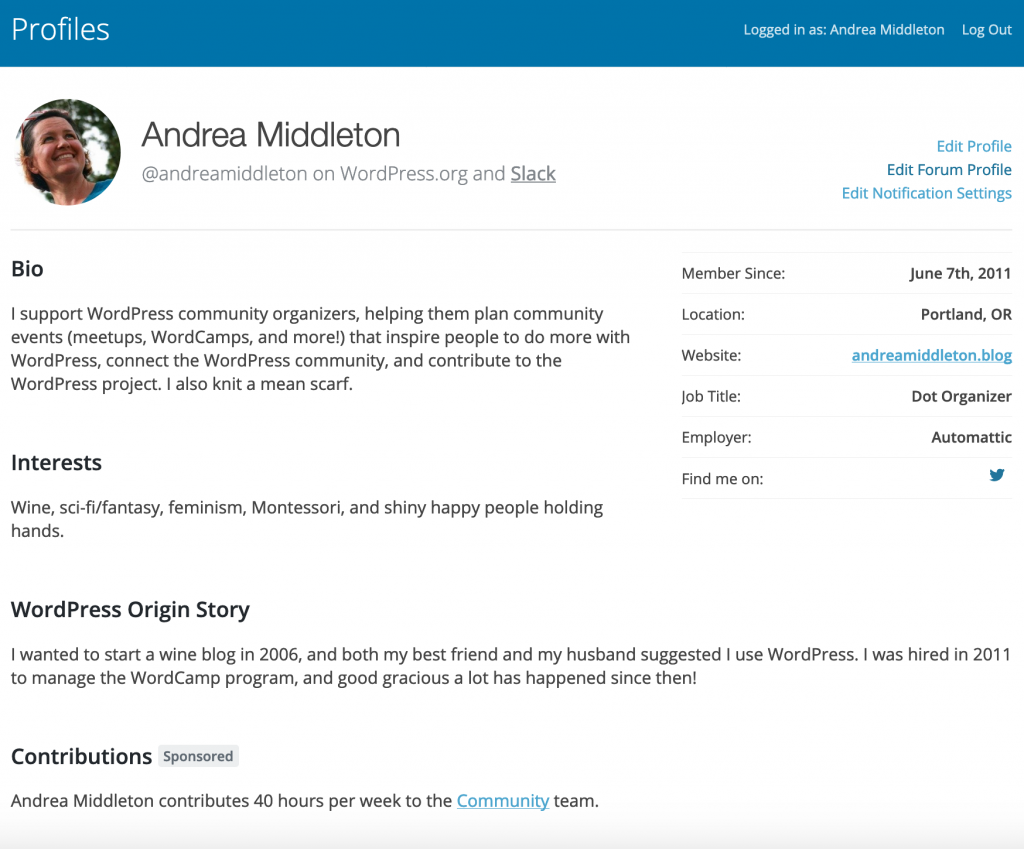 wordpress.org gebruikersprofielen